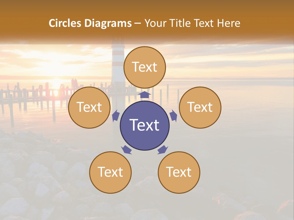 A Red And White Light House Sitting On Top Of A Body Of Water PowerPoint Template