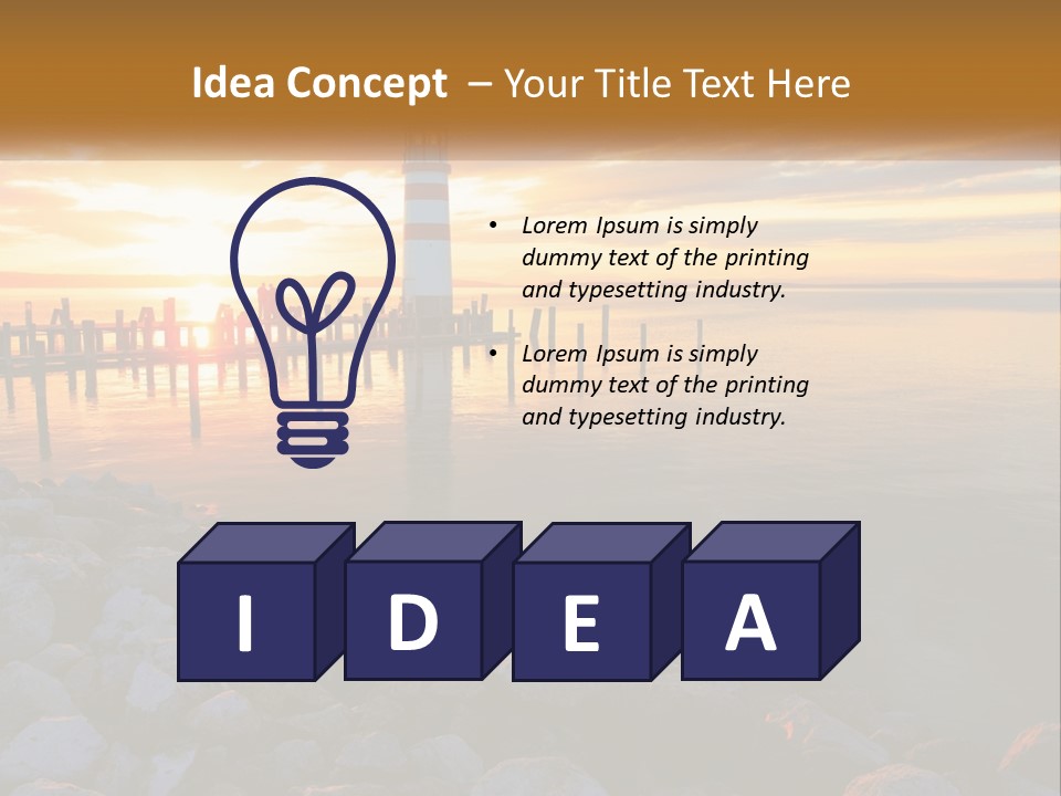 A Red And White Light House Sitting On Top Of A Body Of Water PowerPoint Template