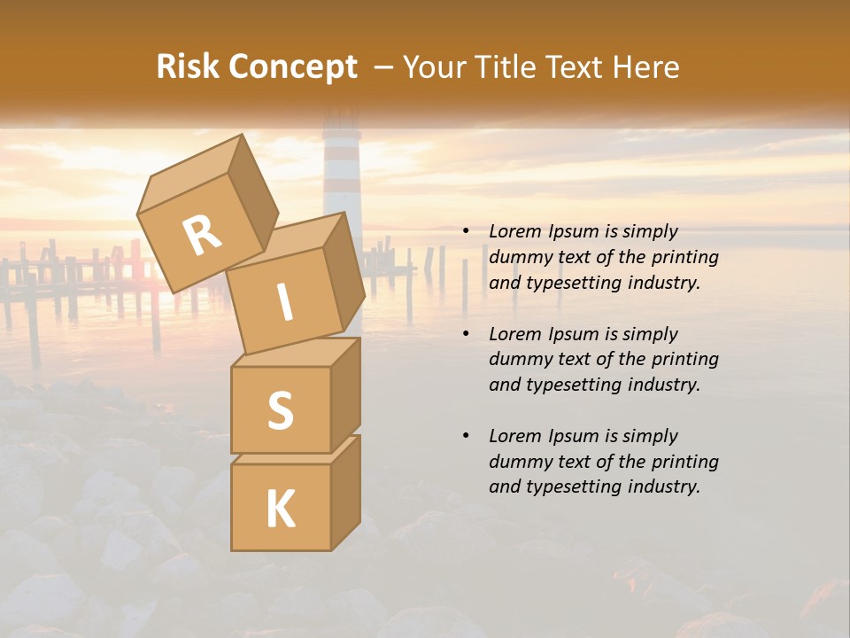 A Red And White Light House Sitting On Top Of A Body Of Water PowerPoint Template