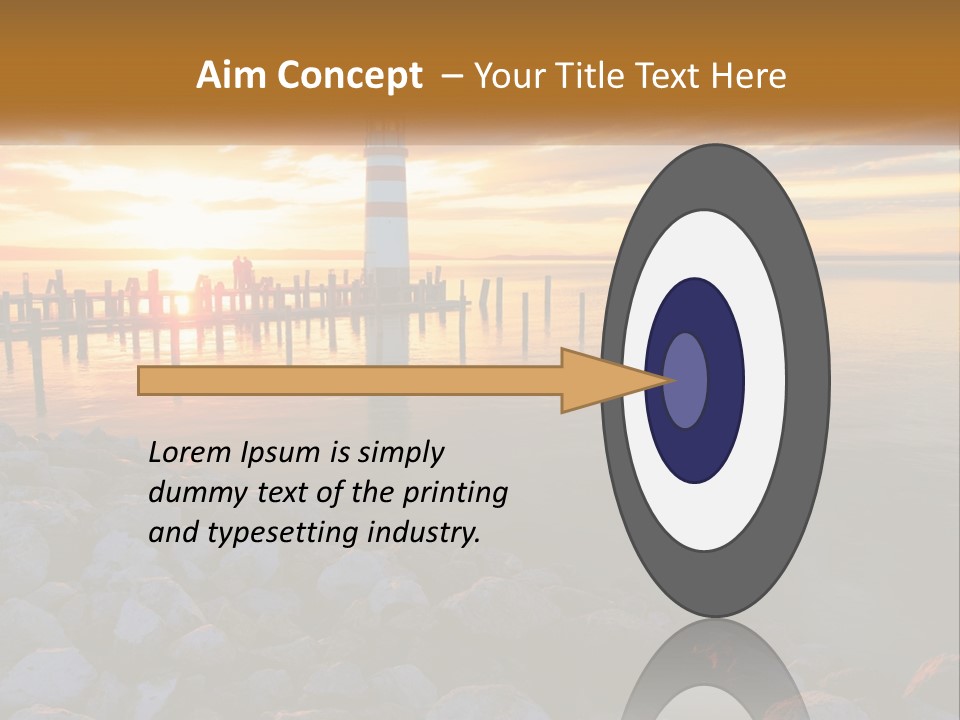 A Red And White Light House Sitting On Top Of A Body Of Water PowerPoint Template