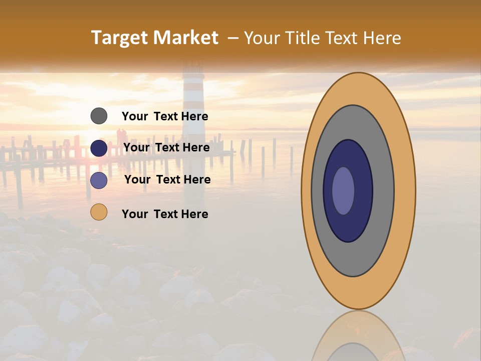 A Red And White Light House Sitting On Top Of A Body Of Water PowerPoint Template