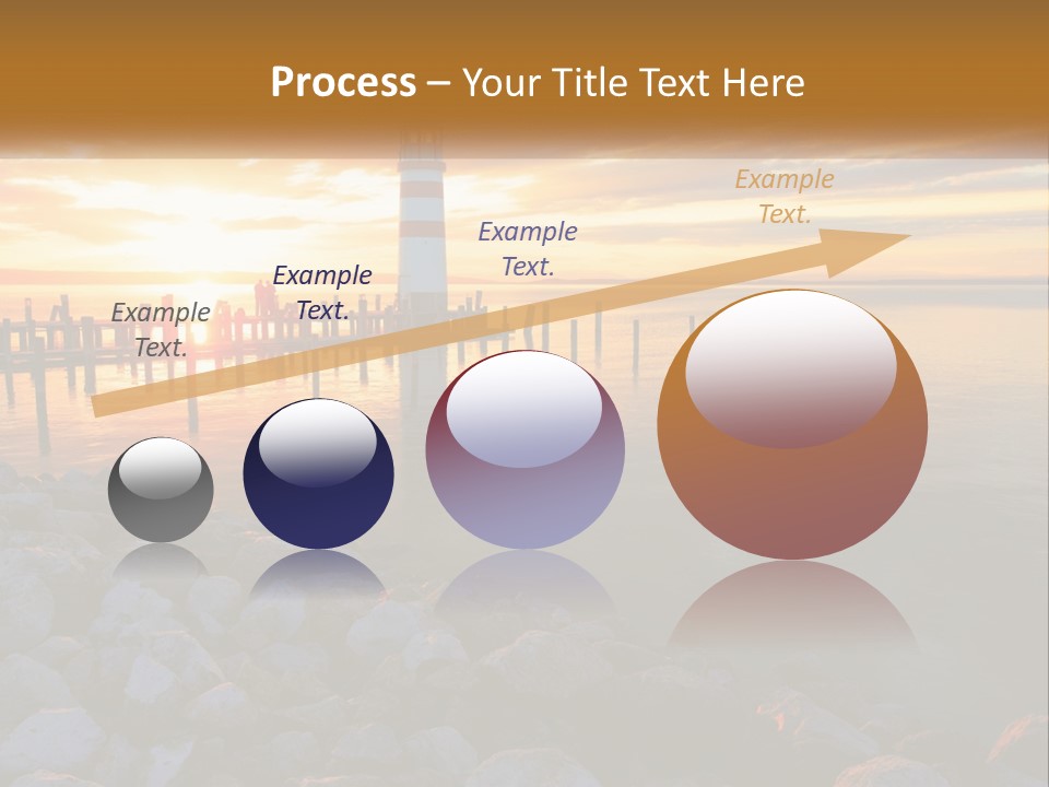 A Red And White Light House Sitting On Top Of A Body Of Water PowerPoint Template