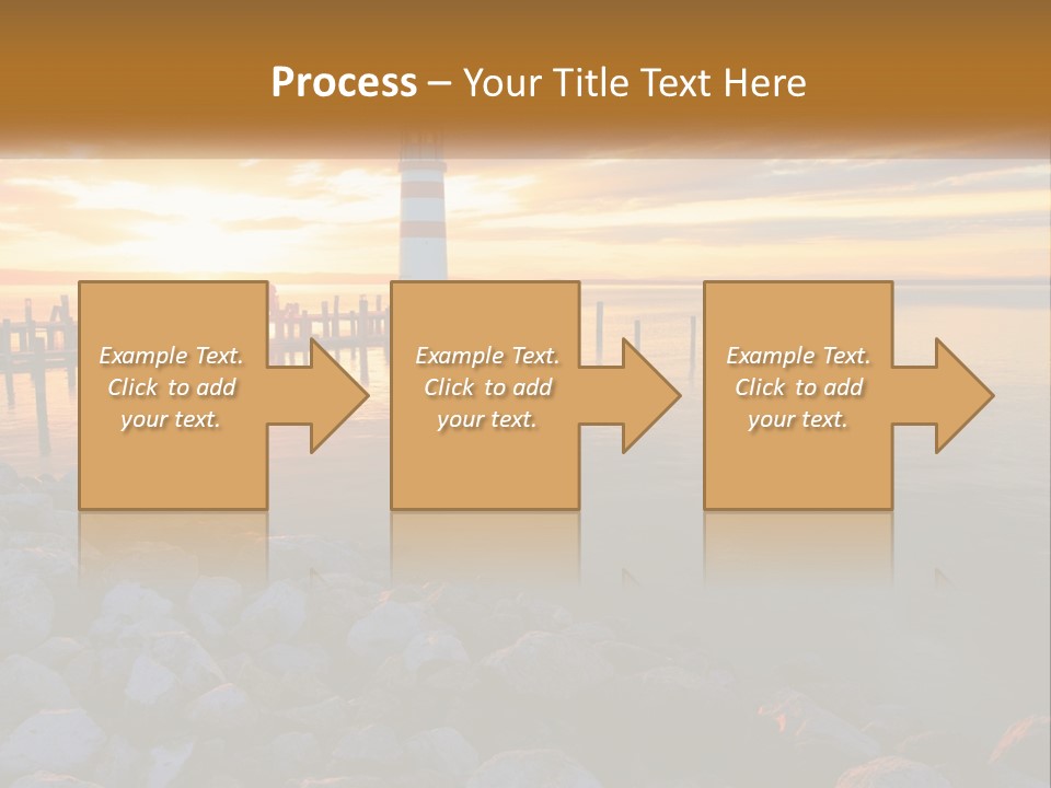 A Red And White Light House Sitting On Top Of A Body Of Water PowerPoint Template