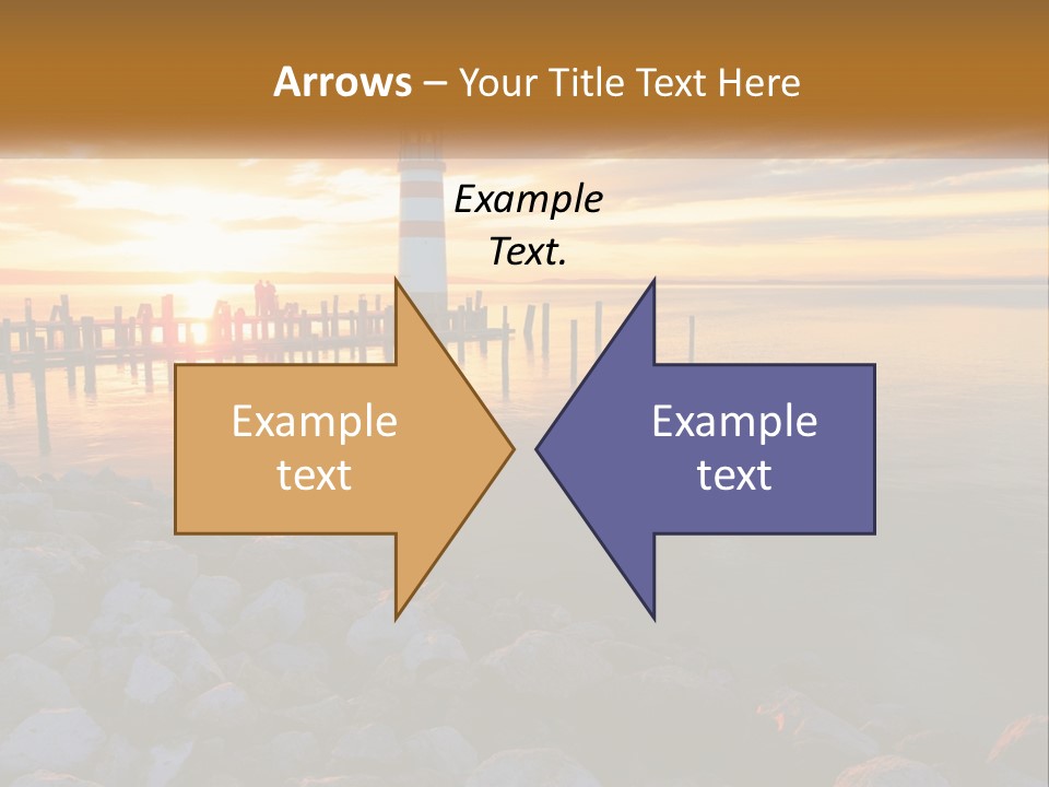 A Red And White Light House Sitting On Top Of A Body Of Water PowerPoint Template