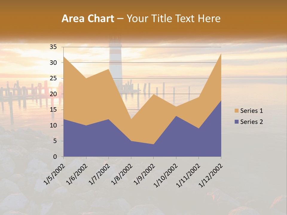 A Red And White Light House Sitting On Top Of A Body Of Water PowerPoint Template