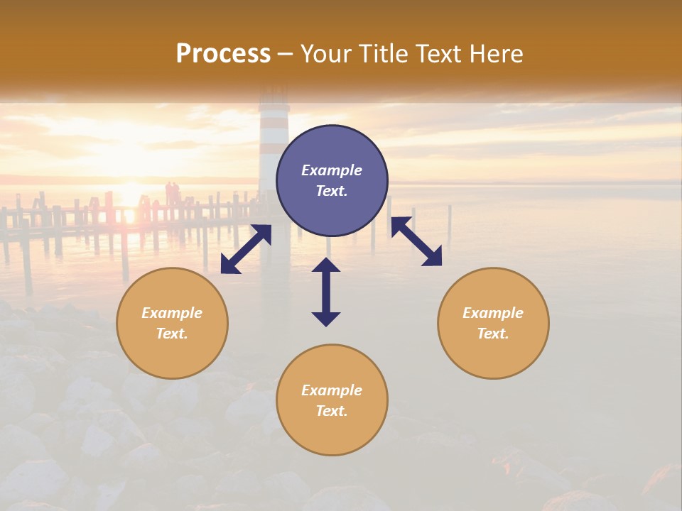 A Red And White Light House Sitting On Top Of A Body Of Water PowerPoint Template