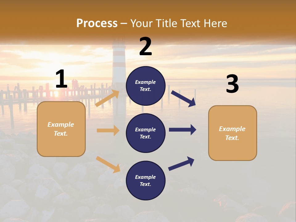 A Red And White Light House Sitting On Top Of A Body Of Water PowerPoint Template