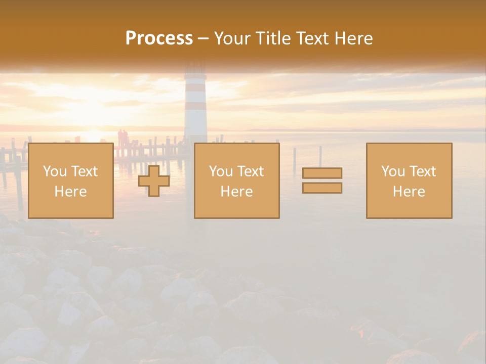 A Red And White Light House Sitting On Top Of A Body Of Water PowerPoint Template