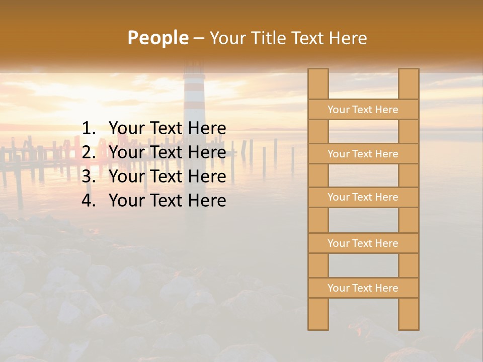 A Red And White Light House Sitting On Top Of A Body Of Water PowerPoint Template