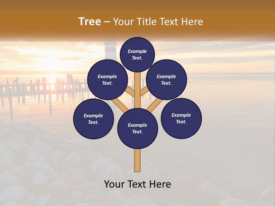 A Red And White Light House Sitting On Top Of A Body Of Water PowerPoint Template