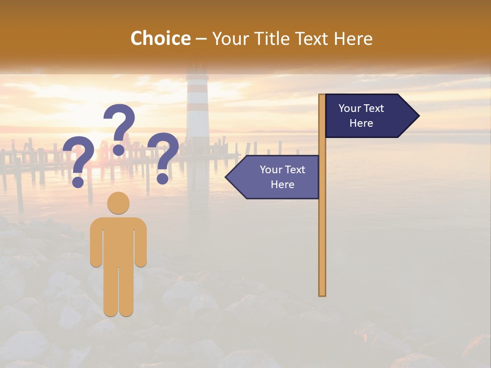 A Red And White Light House Sitting On Top Of A Body Of Water PowerPoint Template