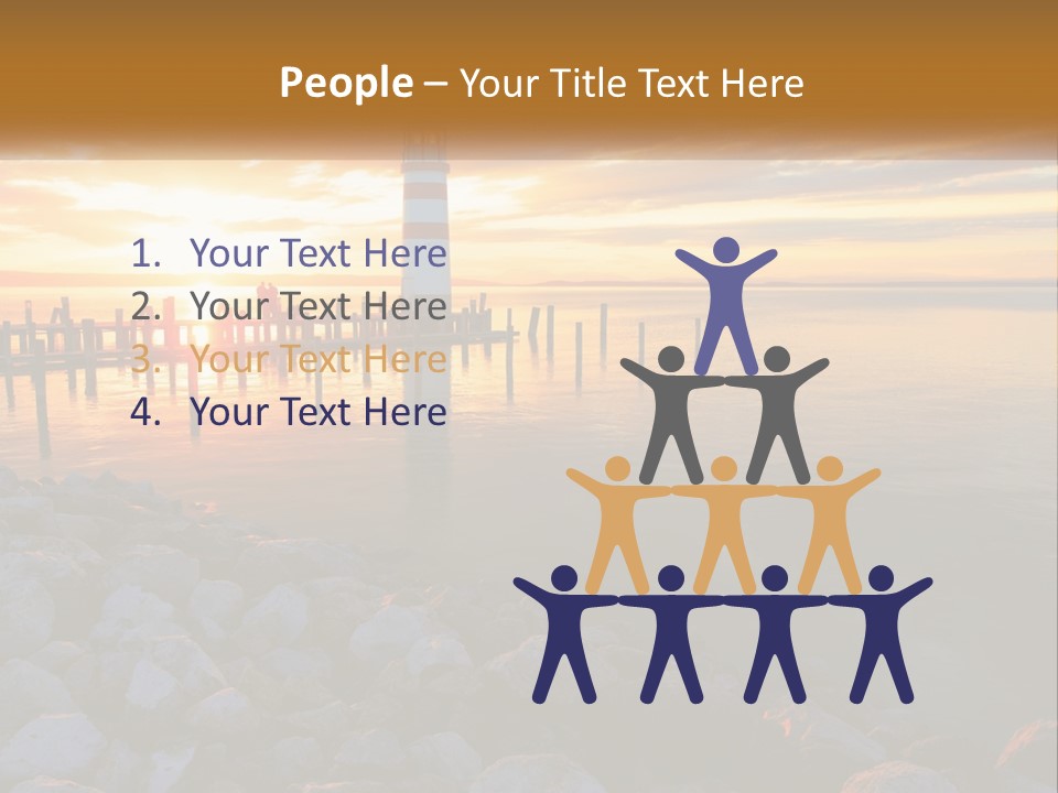 A Red And White Light House Sitting On Top Of A Body Of Water PowerPoint Template