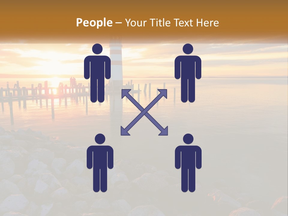 A Red And White Light House Sitting On Top Of A Body Of Water PowerPoint Template