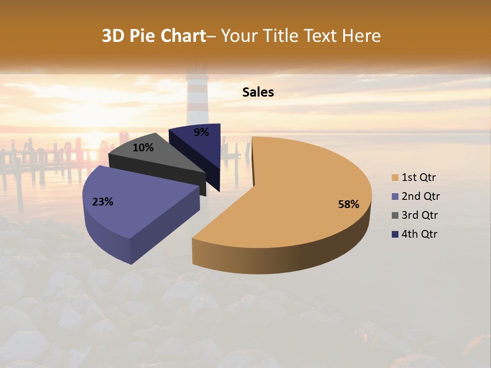 A Red And White Light House Sitting On Top Of A Body Of Water PowerPoint Template