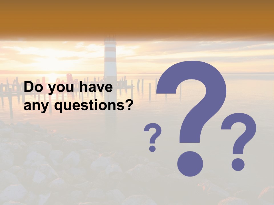 A Red And White Light House Sitting On Top Of A Body Of Water PowerPoint Template