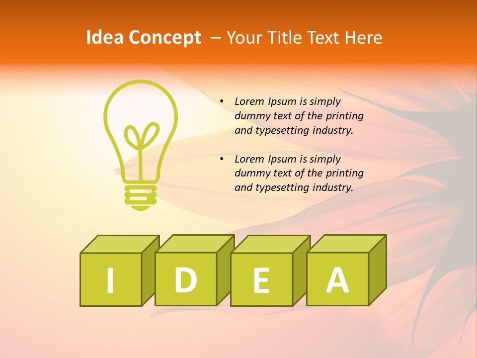 A Sunflower With The Sun In The Background PowerPoint Template