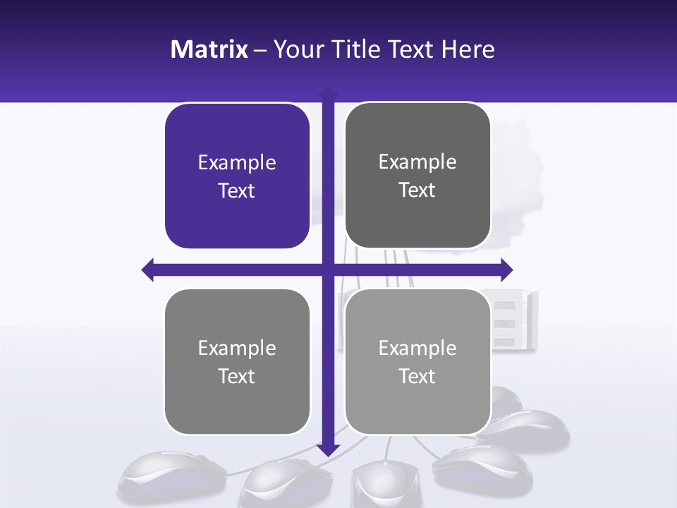 A Computer Mouse Connected To A Cloud With A Building In The Background PowerPoint Template
