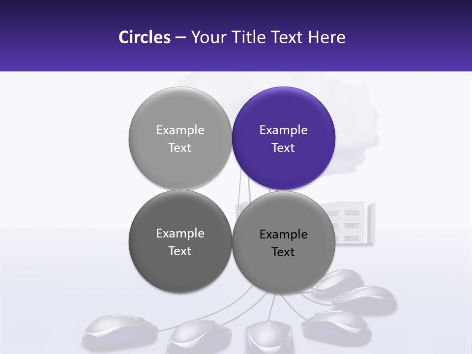 A Computer Mouse Connected To A Cloud With A Building In The Background PowerPoint Template