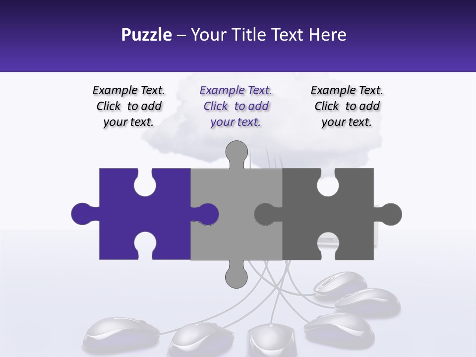 A Computer Mouse Connected To A Cloud With A Building In The Background PowerPoint Template