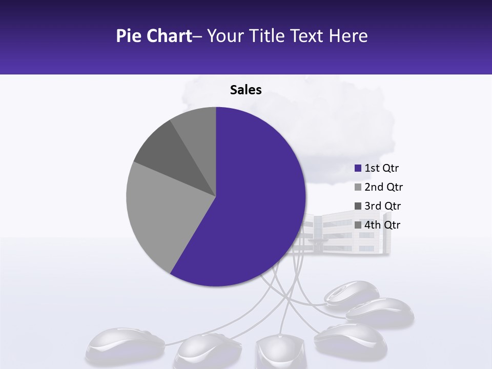 A Computer Mouse Connected To A Cloud With A Building In The Background PowerPoint Template