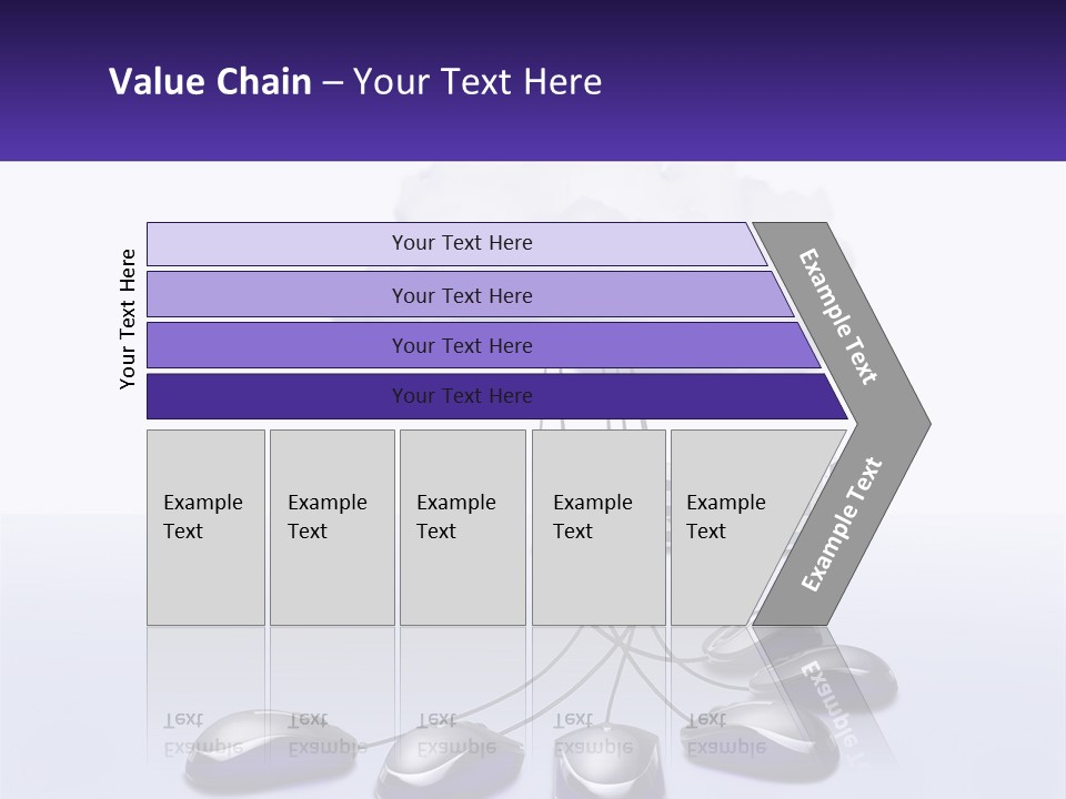 A Computer Mouse Connected To A Cloud With A Building In The Background PowerPoint Template
