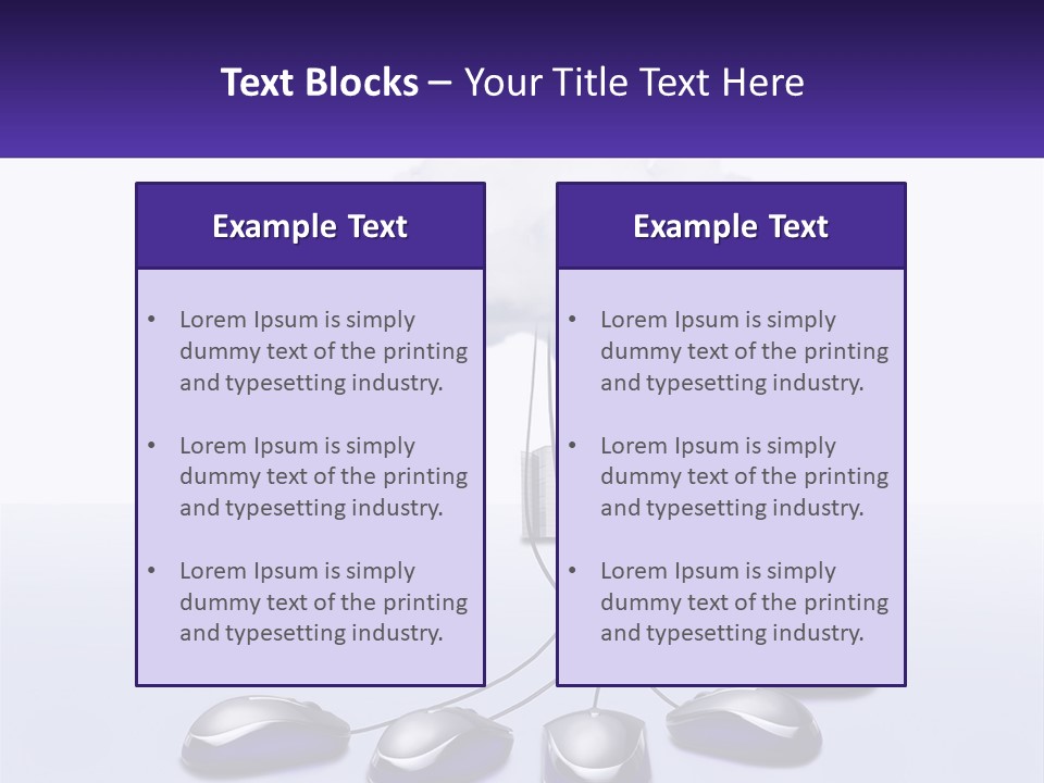A Computer Mouse Connected To A Cloud With A Building In The Background PowerPoint Template