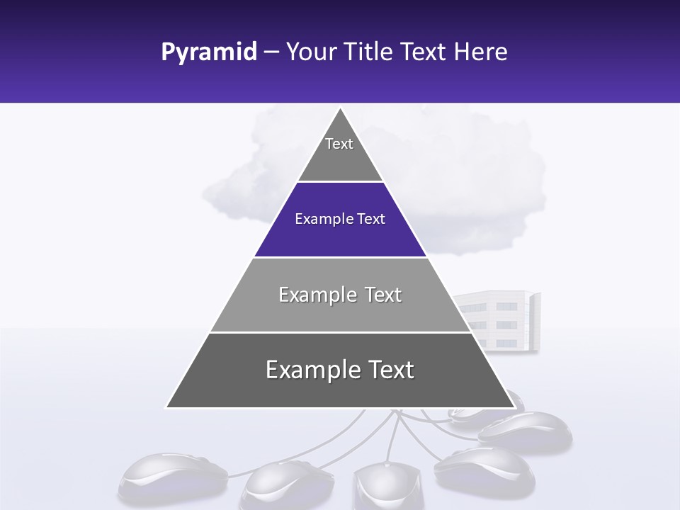 A Computer Mouse Connected To A Cloud With A Building In The Background PowerPoint Template