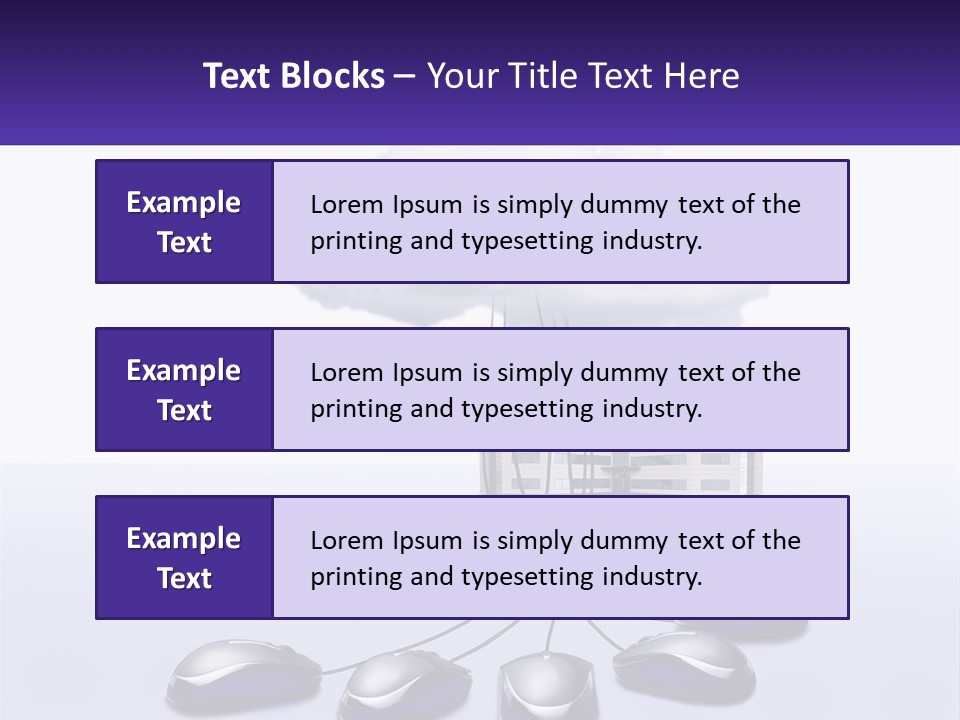 A Computer Mouse Connected To A Cloud With A Building In The Background PowerPoint Template