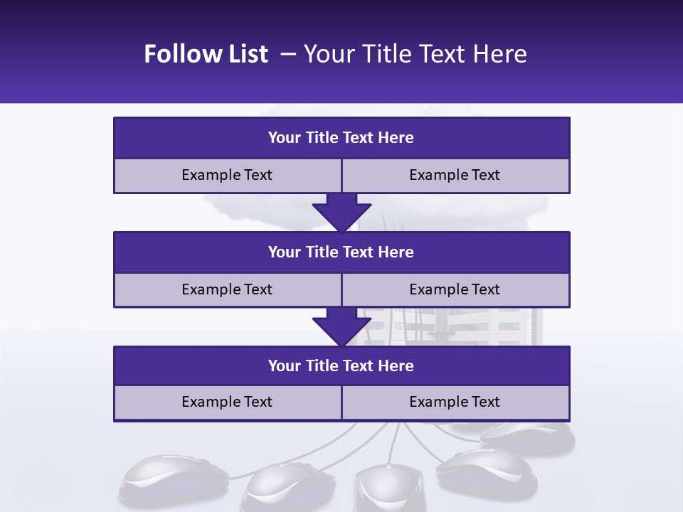A Computer Mouse Connected To A Cloud With A Building In The Background PowerPoint Template