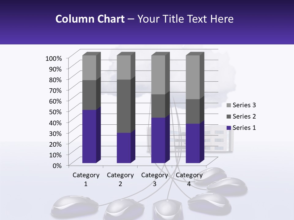 A Computer Mouse Connected To A Cloud With A Building In The Background PowerPoint Template