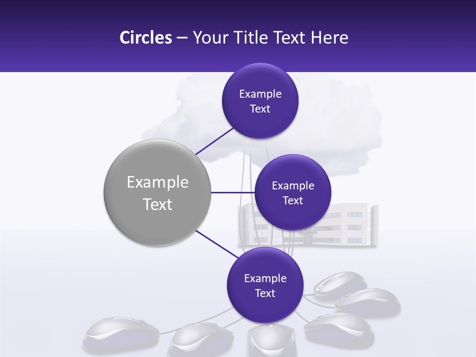 A Computer Mouse Connected To A Cloud With A Building In The Background PowerPoint Template