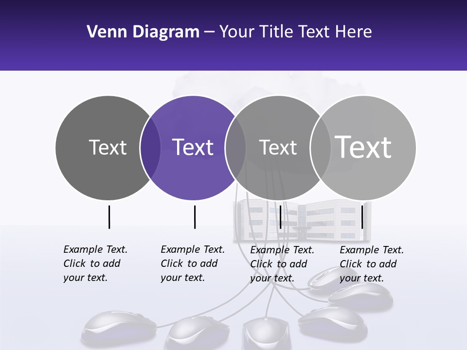 A Computer Mouse Connected To A Cloud With A Building In The Background PowerPoint Template