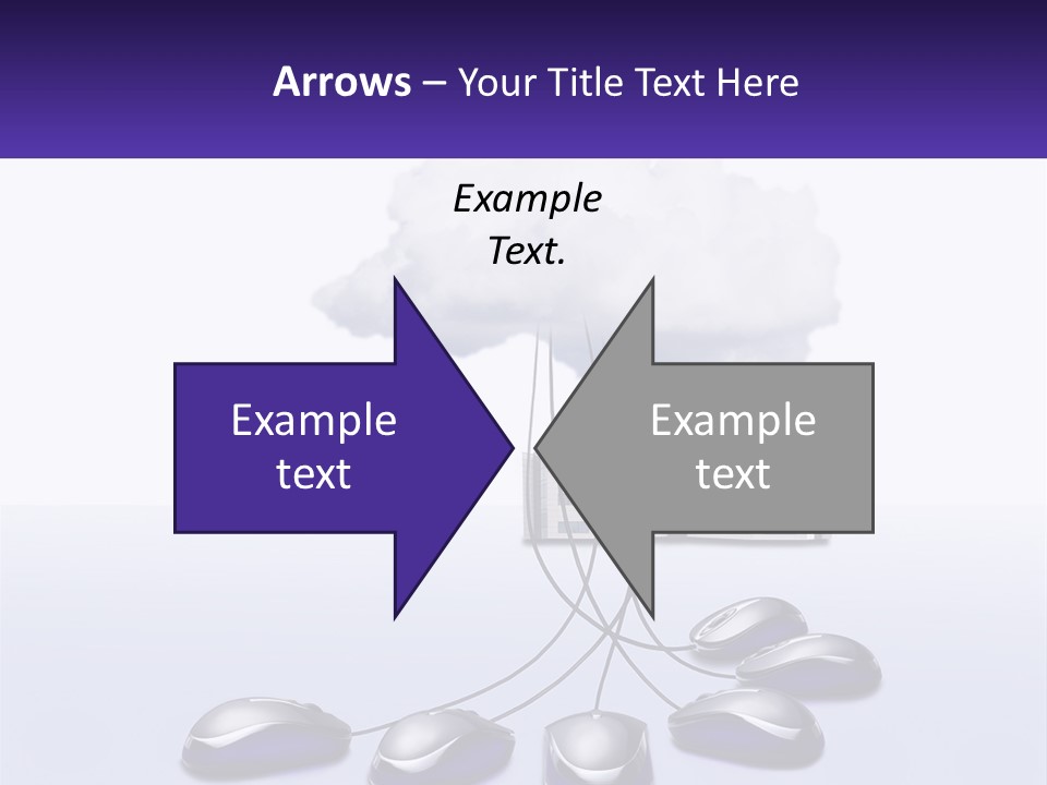 A Computer Mouse Connected To A Cloud With A Building In The Background PowerPoint Template