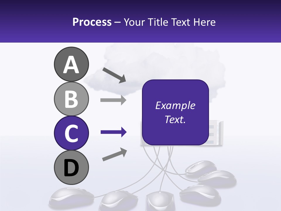 A Computer Mouse Connected To A Cloud With A Building In The Background PowerPoint Template