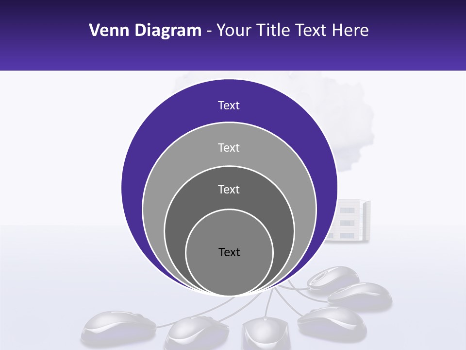 A Computer Mouse Connected To A Cloud With A Building In The Background PowerPoint Template