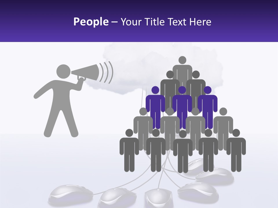 A Computer Mouse Connected To A Cloud With A Building In The Background PowerPoint Template