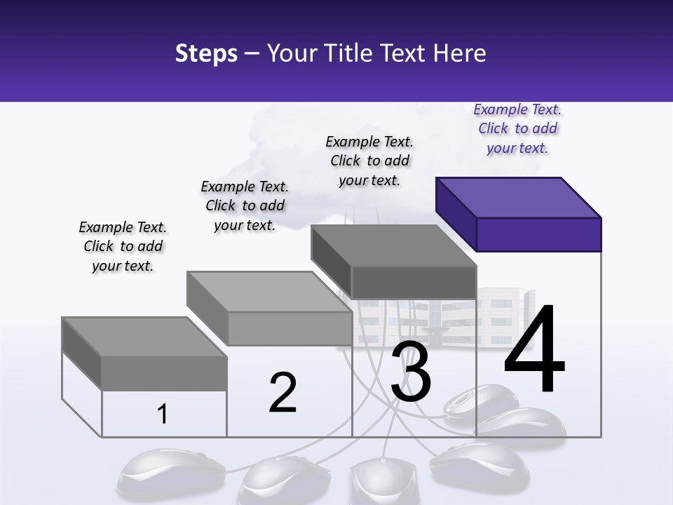 A Computer Mouse Connected To A Cloud With A Building In The Background PowerPoint Template
