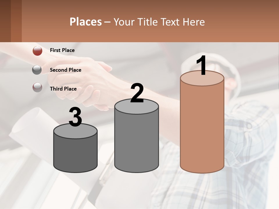 Two People Shaking Hands Over A Piece Of Paper PowerPoint Template