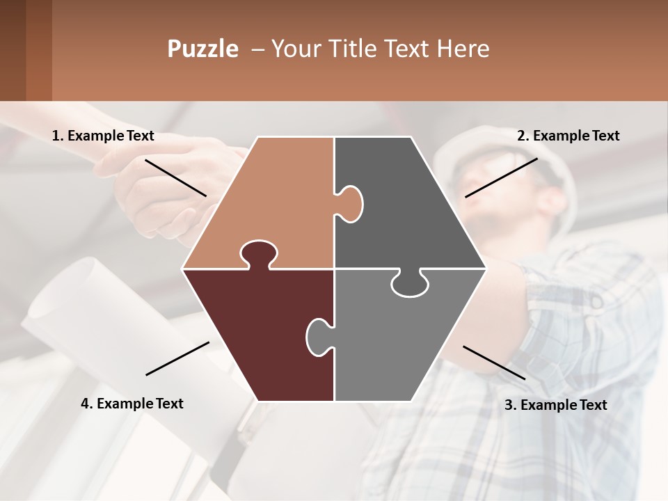 Two People Shaking Hands Over A Piece Of Paper PowerPoint Template