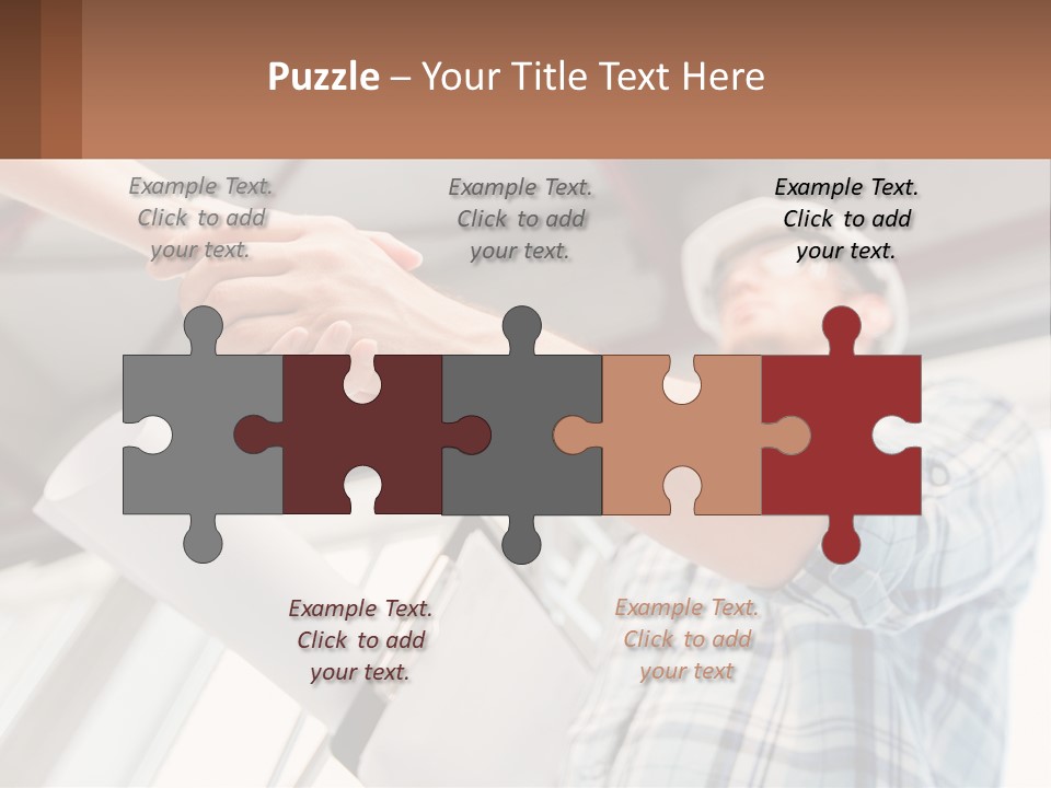 Two People Shaking Hands Over A Piece Of Paper PowerPoint Template