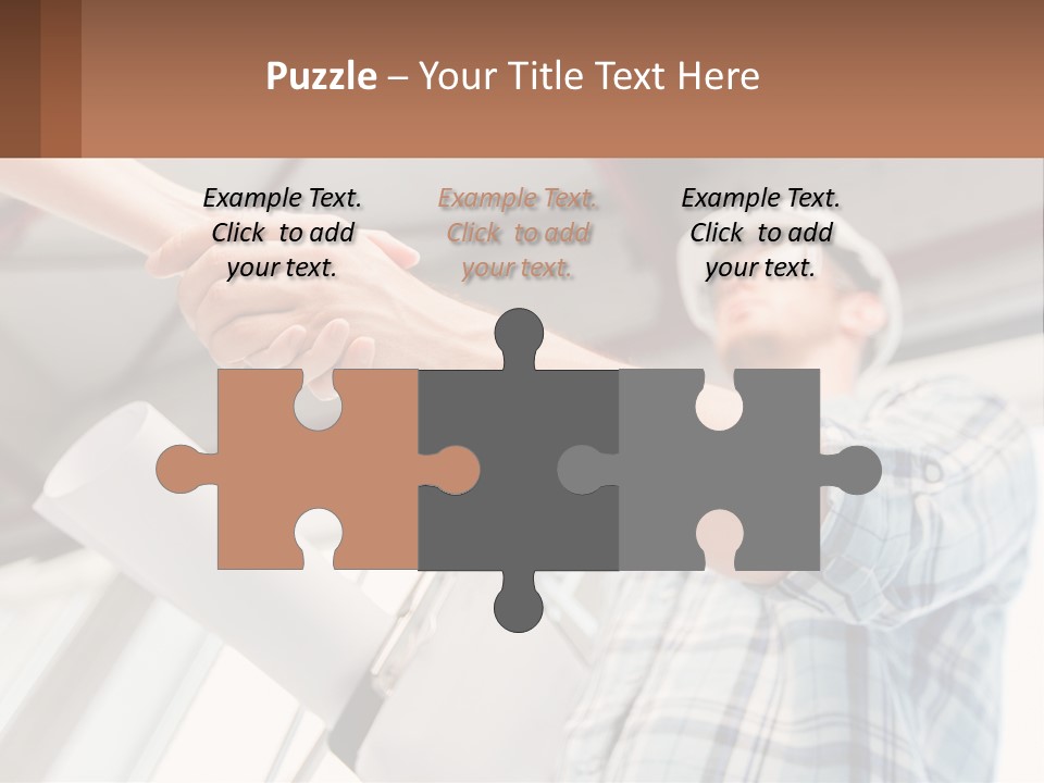 Two People Shaking Hands Over A Piece Of Paper PowerPoint Template