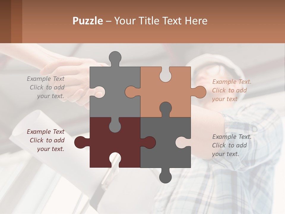 Two People Shaking Hands Over A Piece Of Paper PowerPoint Template