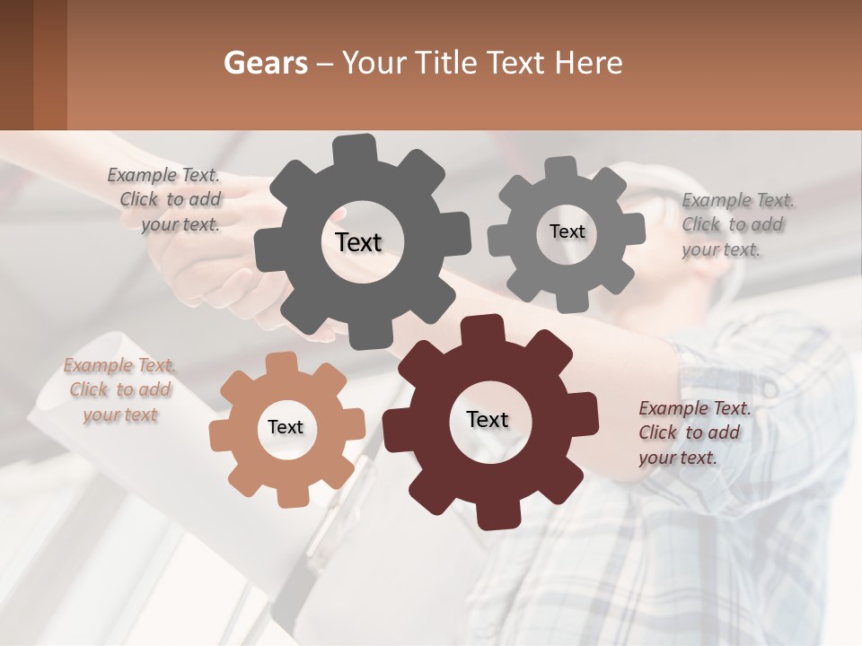 Two People Shaking Hands Over A Piece Of Paper PowerPoint Template