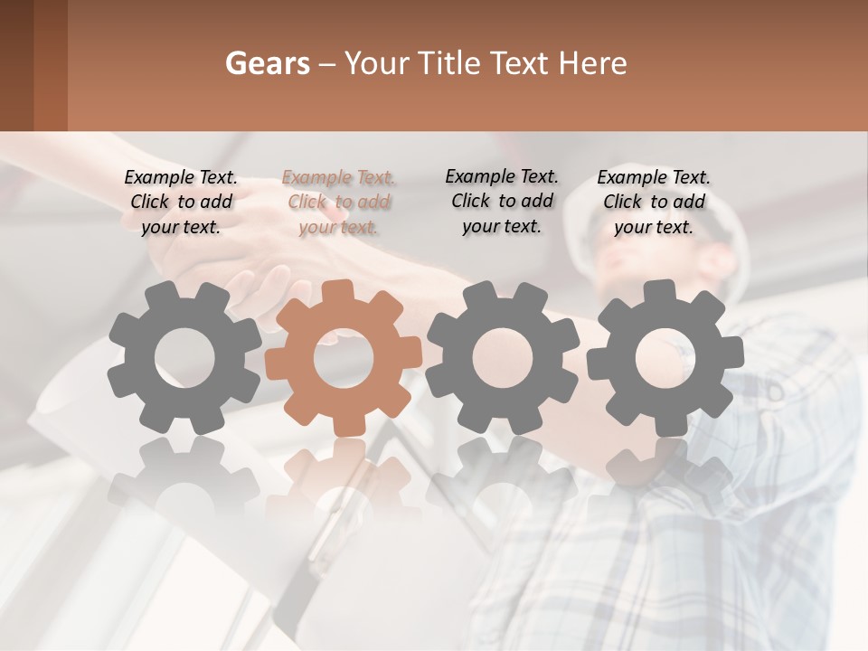 Two People Shaking Hands Over A Piece Of Paper PowerPoint Template