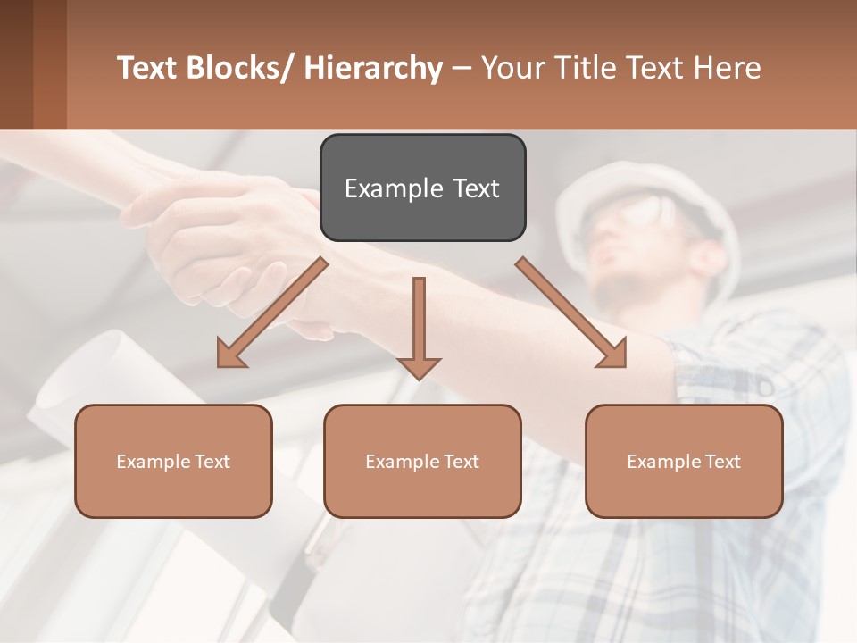Two People Shaking Hands Over A Piece Of Paper PowerPoint Template