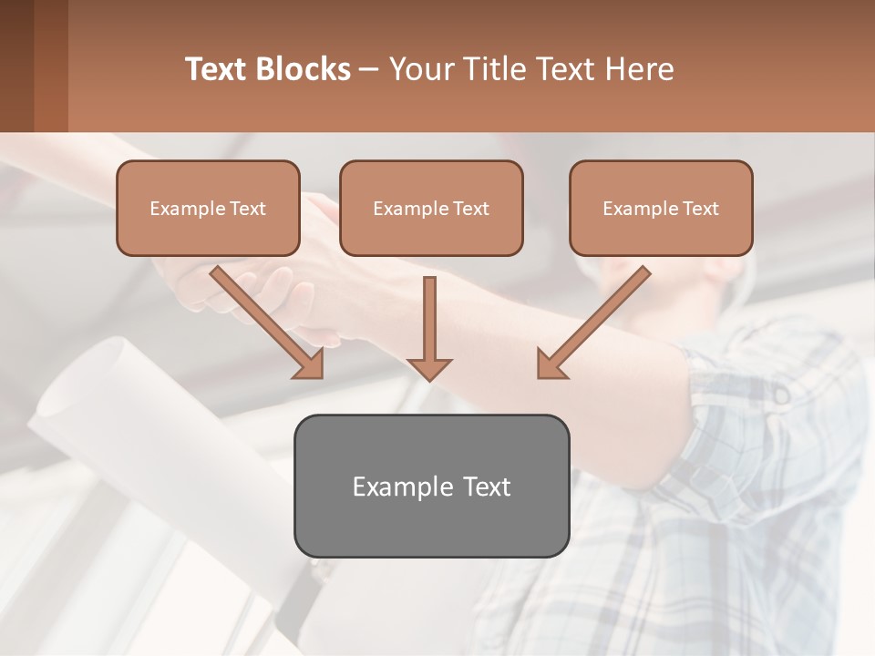 Two People Shaking Hands Over A Piece Of Paper PowerPoint Template