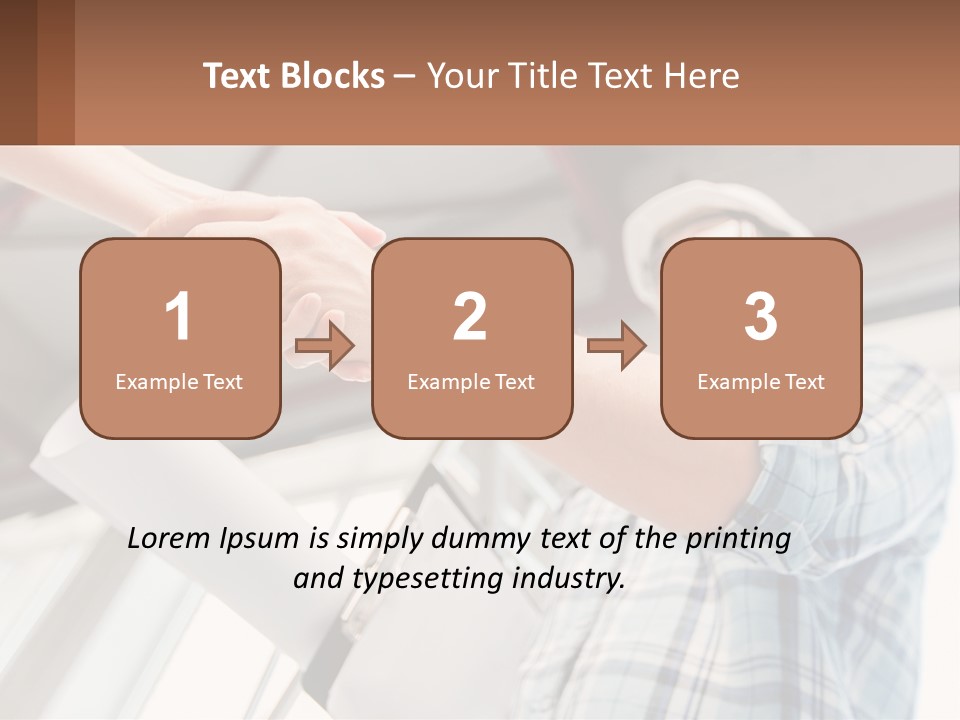 Two People Shaking Hands Over A Piece Of Paper PowerPoint Template