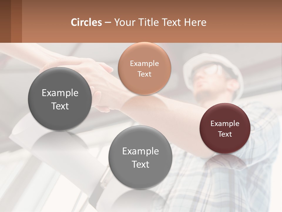 Two People Shaking Hands Over A Piece Of Paper PowerPoint Template