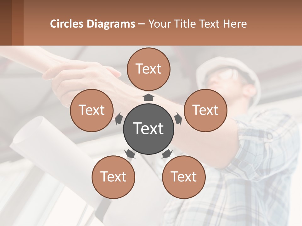 Two People Shaking Hands Over A Piece Of Paper PowerPoint Template