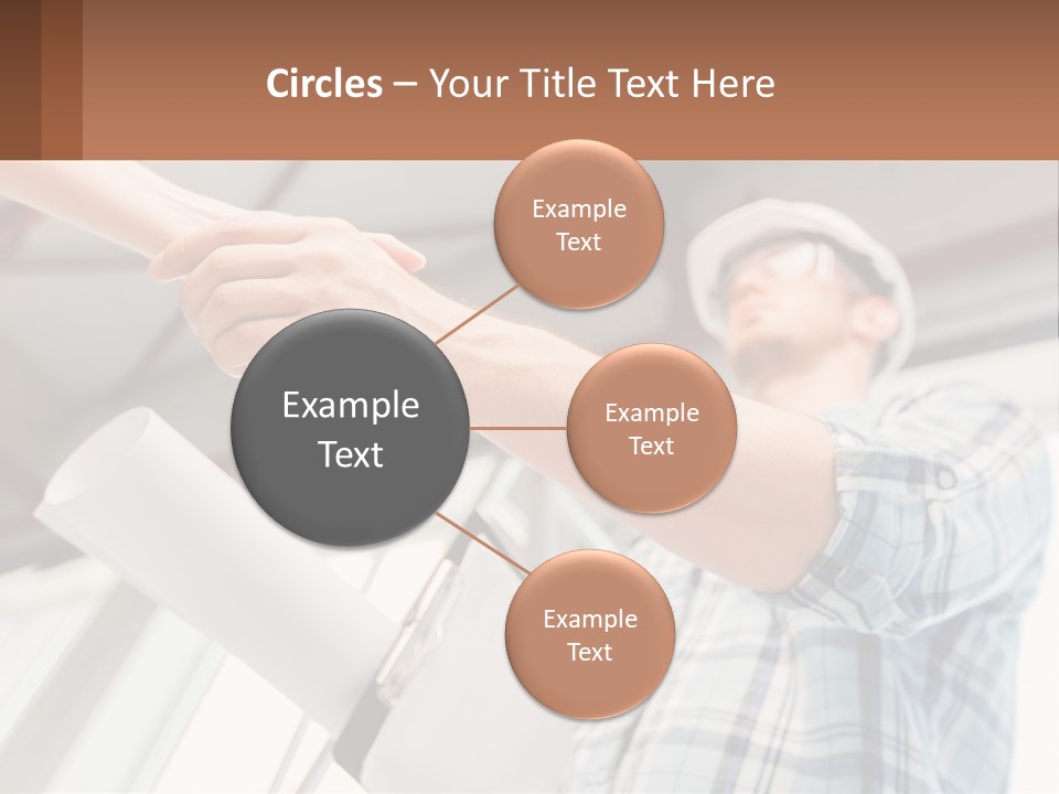 Two People Shaking Hands Over A Piece Of Paper PowerPoint Template